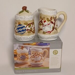 Home Trends Natural Holiday Collection Sugar and Creamer Set